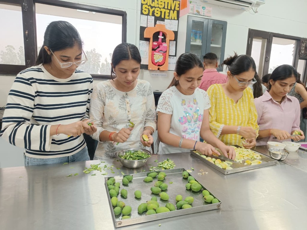 PG students in food processing practical session