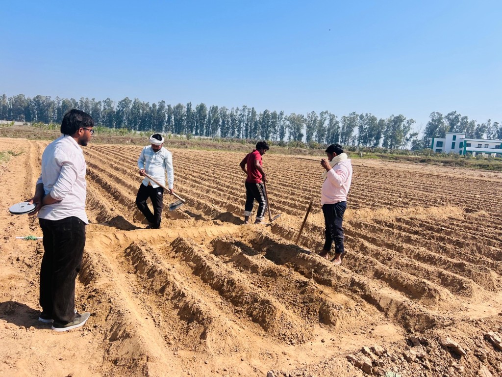 PG students in horticulture field practical work